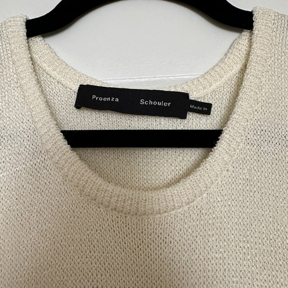 Proenza Schouler Twist Back Knit Tank - Size M - Cream - Picture 3 of 9